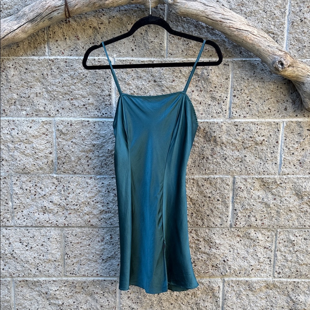 Vintage 100% Silk Victoria's Secret Teal Slip